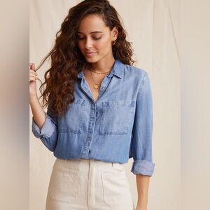 NWT BELLA DAHL TWO POCKET BUTTON DOWN MSRP $130